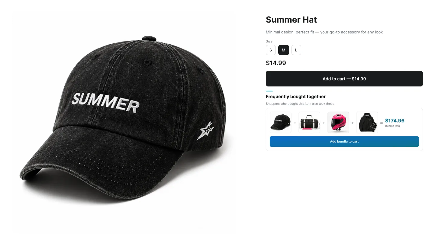 Full-width 'Customers also bought' carousel below the product