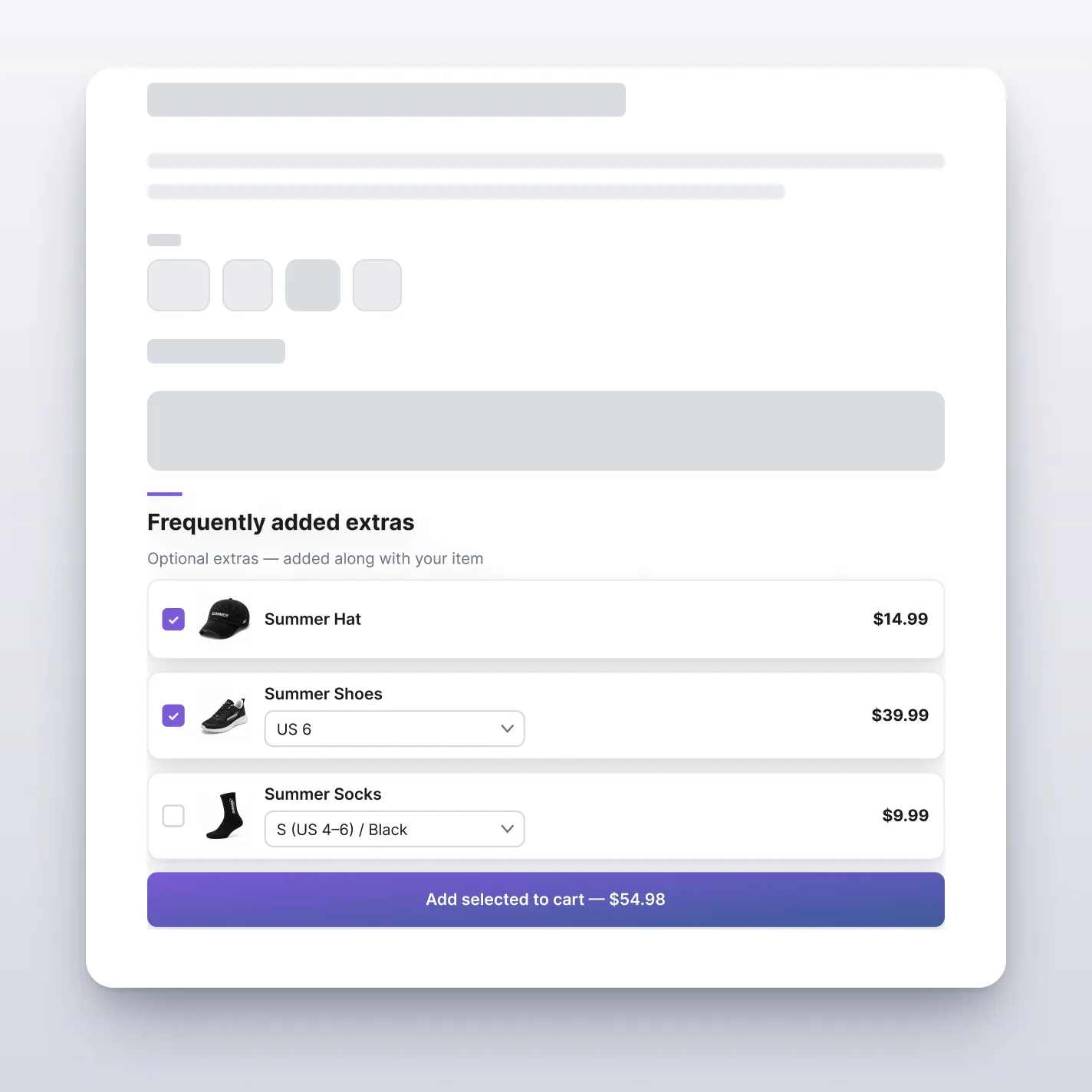 Product Add-ons — List — storefront preview