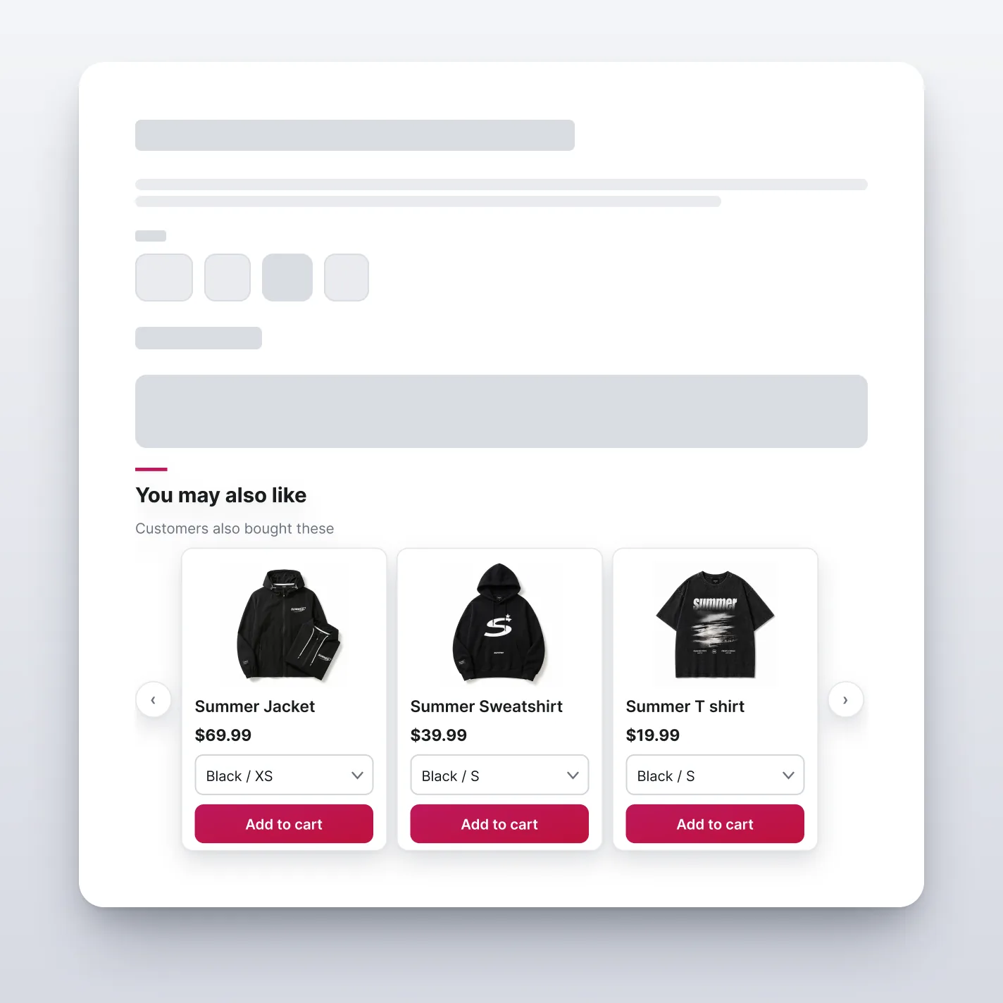 Cross-sell Carousel — storefront preview