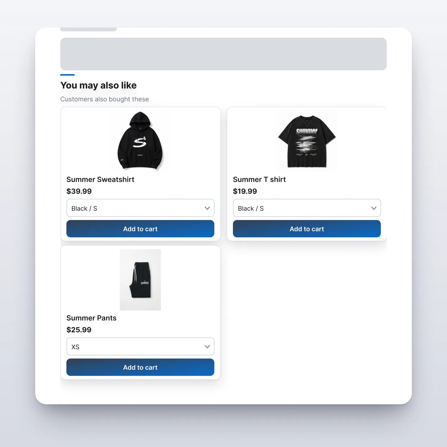 Cross-sell Grid — storefront preview