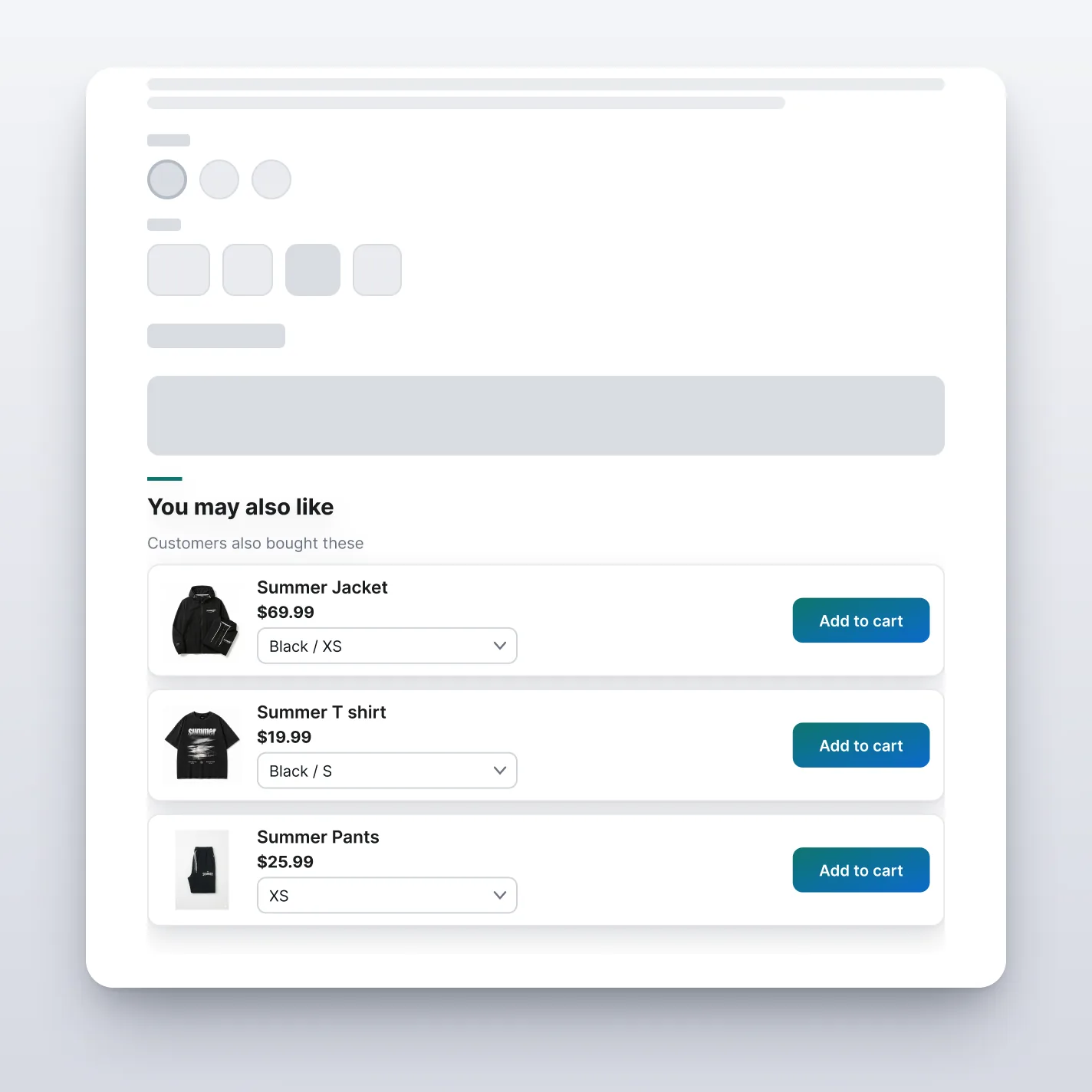 Cross-sell Stack — storefront preview