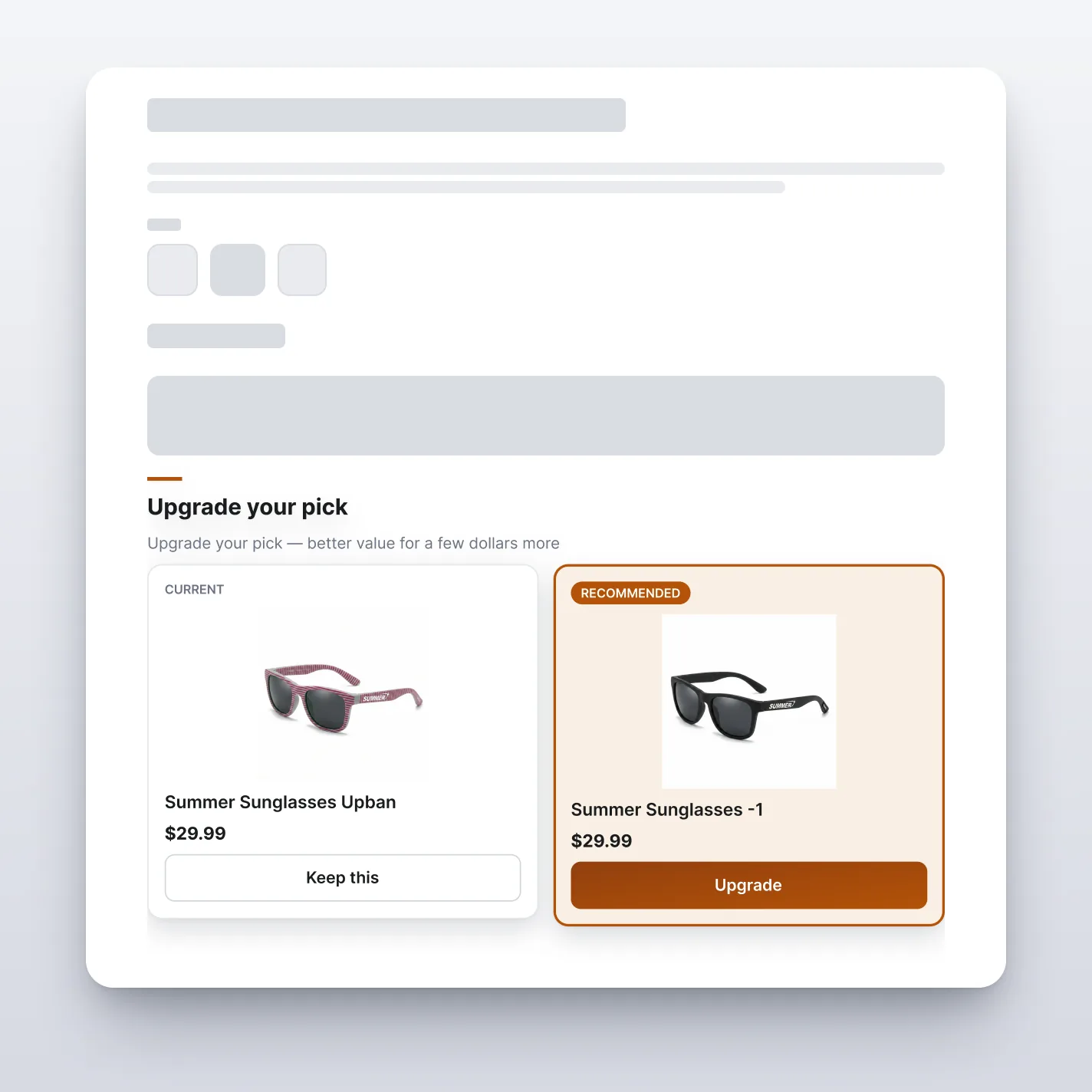 Upsell — Tier Comparison — storefront preview